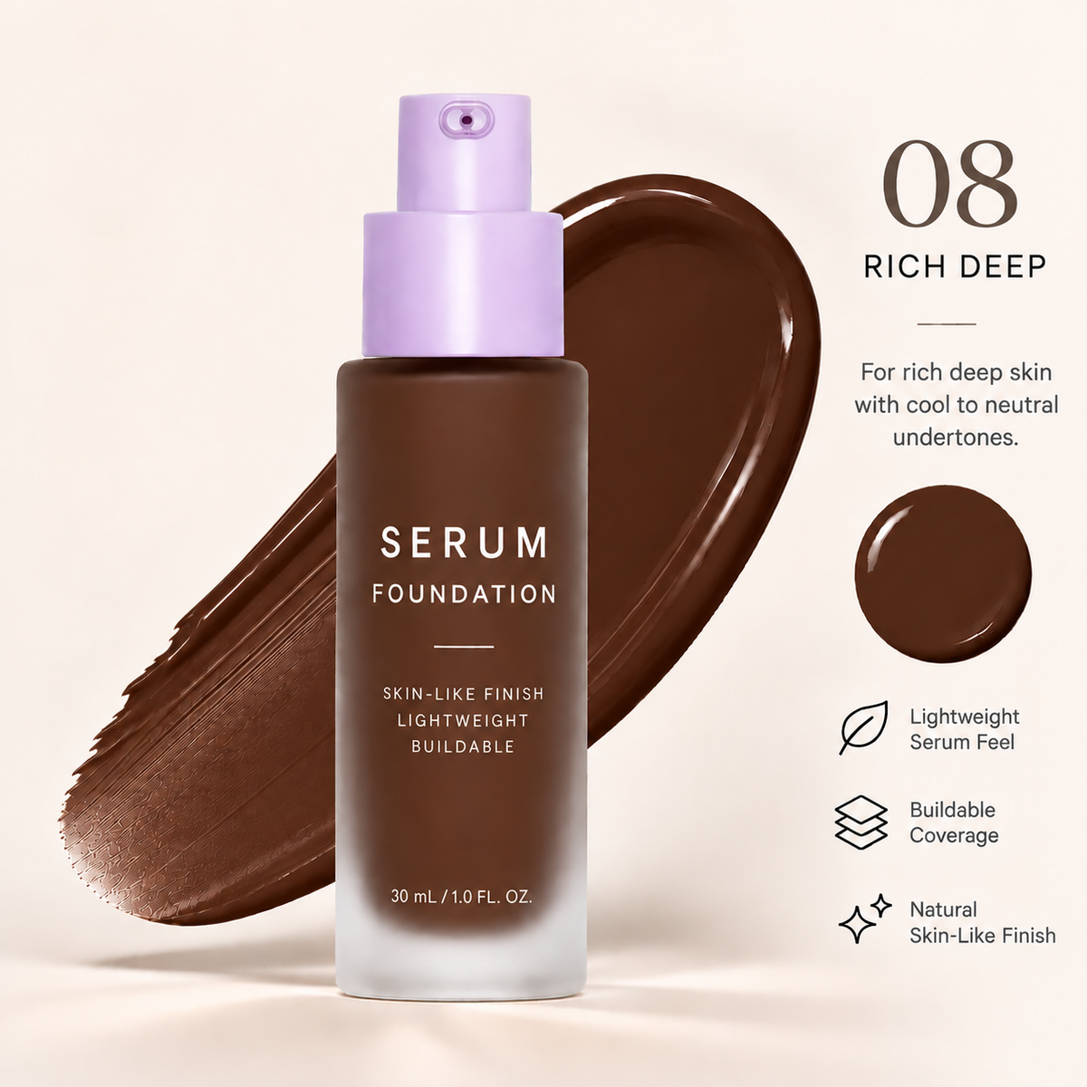 Serum Skin Foundation - 08 Rich Deep
